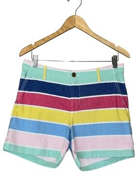 Tommy Hilfiger Flex 5” Classic Stretch Slimming Striped Chino Preppy Shorts Sz 8